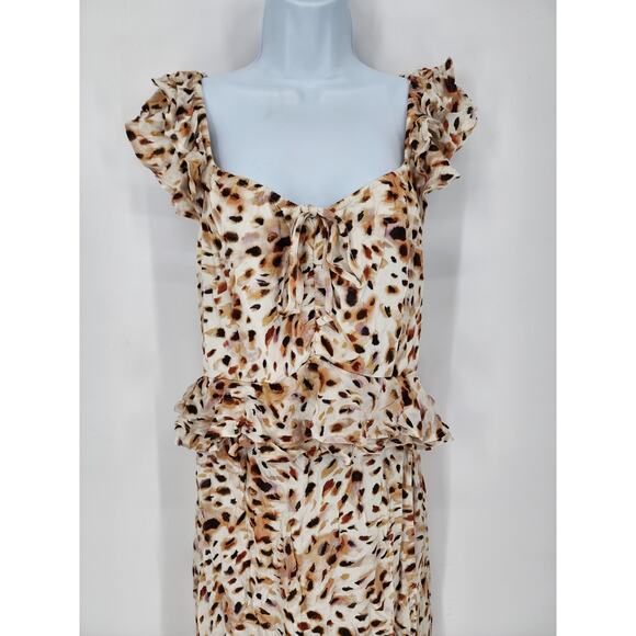 Sophia Jeans by Sofia Vergara Animal Print Peplum Midi Dress Women’s Size Medium - Picture 5 of 9